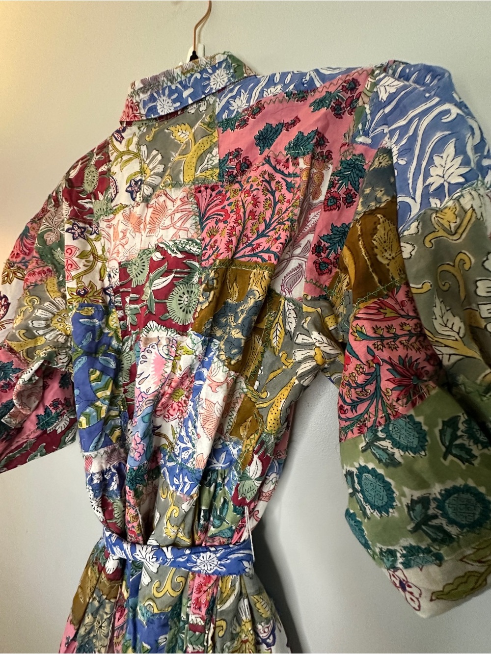 Uncle Frank Multicolor Floral Patchwork Dress — Pink, Green, Blue - Picture 3 of 8